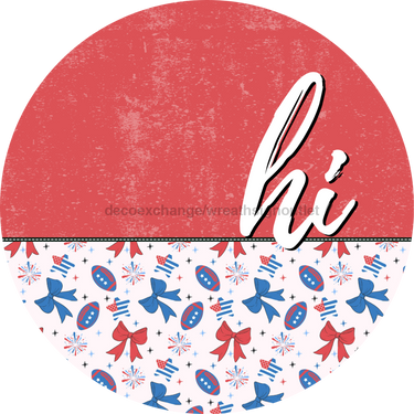 Patriotic Door Hanger Hi Dco - 01542 - Dh 18’ Round Wood
